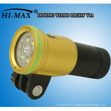 High Lumen Focus / Flood Zoom Scuba Diving Vidéo Light / Lampe de poche